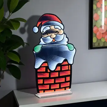 35" Red And White Acrylic Figurine with LED