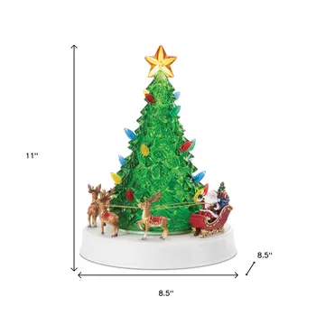 11" Red And Brown Plastic Tabletop Sculpture with LED