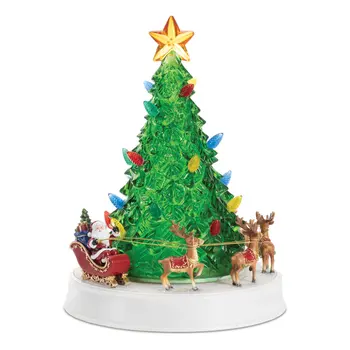 11" Red And Brown Plastic Tabletop Sculpture with LED