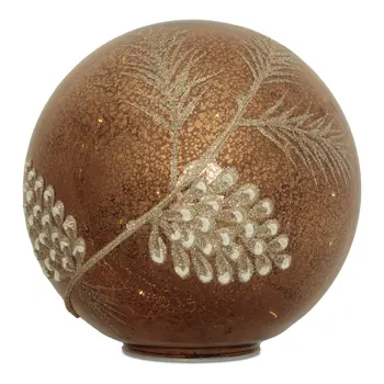 Set of Two Brown And Gray Glass Tabletop Sculpture with LED