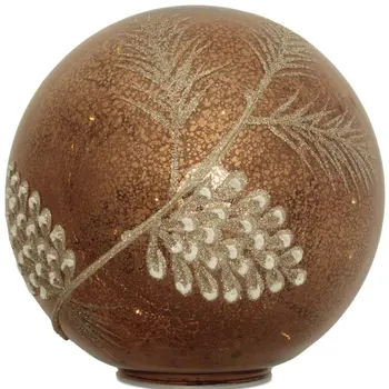 Set of Two Brown And Gray Glass Tabletop Sculpture with LED