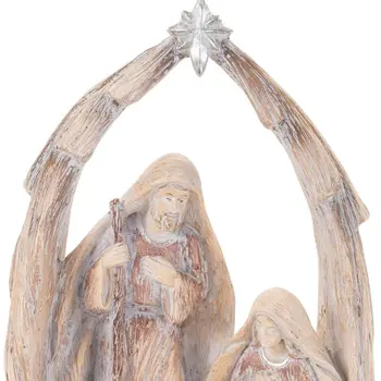 8" Beige And Gray Resin Tabletop Sculpture
