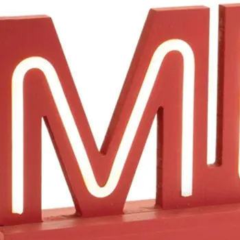 Set of Two Red And White Tabletop Sign with LED