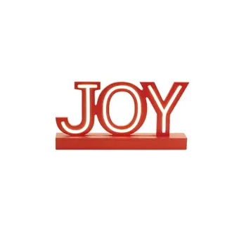 Set of Two Red And White Tabletop Sign with LED