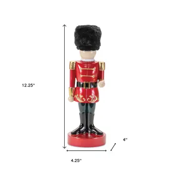 12" Red And Black Polyresin Figurine