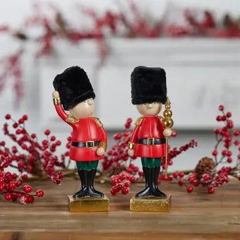 Set of Two Black And Gold Polyresin Figurine