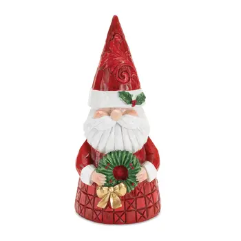 9" Red White And Green Polyresin Figurine