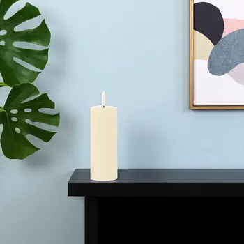 Set of Four Ivory Flameless Pillar Candles