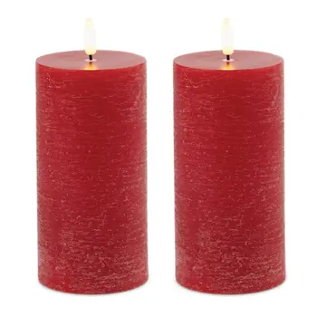6" Red Flameless Pillar Candle