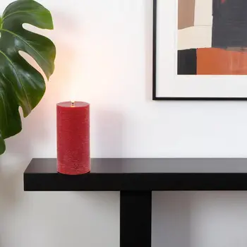 6" Red Flameless Pillar Candle