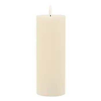 Set of Two Ivory Flameless Pillar Candles