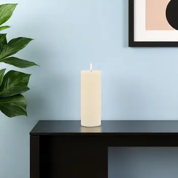 Set of Two Ivory Flameless Pillar Candles