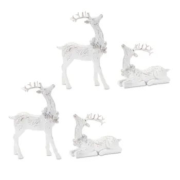 Set of Two White Polyresin Figurine