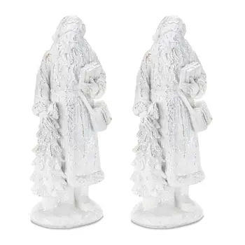 Set of Two White Polyresin Figurine