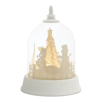 9" White Plastic Tabletop Sculpture with LED