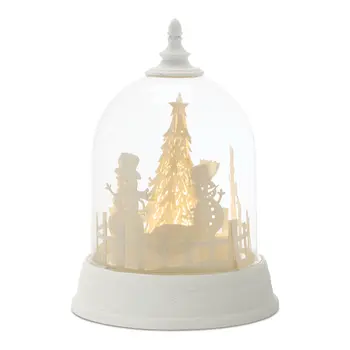 9" White Plastic Tabletop Sculpture with LED