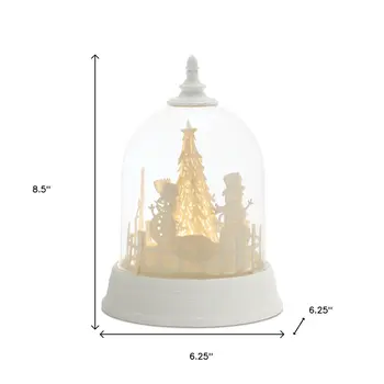 9" White Plastic Tabletop Sculpture with LED