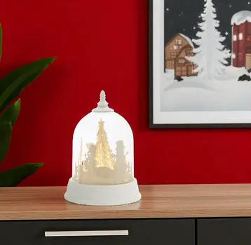 9" White Plastic Tabletop Sculpture with LED