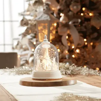 9" White Plastic Tabletop Sculpture with LED