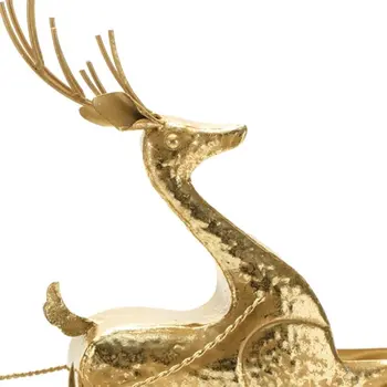 15" Gold Iron Deer Tabletop Sculpture