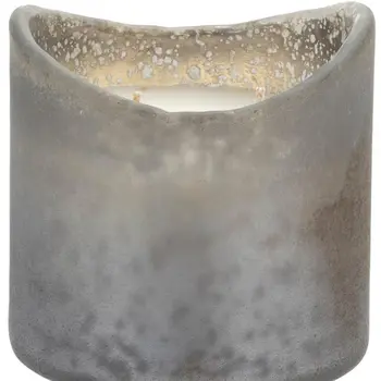 Set of Two White Scented Dripless Two Wick Designer Candles With Sea Green Holder