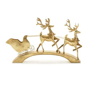 25" Gold Iron Deer Tabletop Sculpture