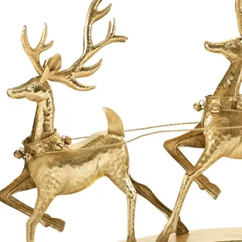 25" Gold Iron Deer Tabletop Sculpture