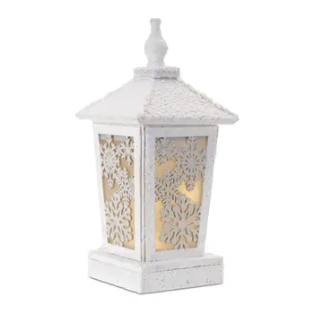 17" White Wood Tabletop Sculpture with LED