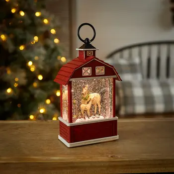 11" Red And White Plastic Tabletop Sculpture with LED