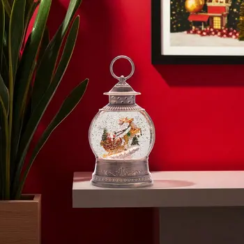 9" Brown White And Red Plastic Tabletop Sculpture with LED