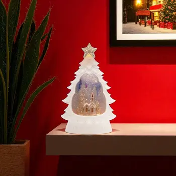 12" White Gold And Blue Plastic Tabletop Sculpture with LED