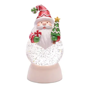 Set of Two White Green And Red Plastic Tabletop Sculpture with LED