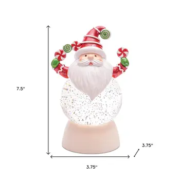 Set of Two White Green And Red Plastic Tabletop Sculpture with LED