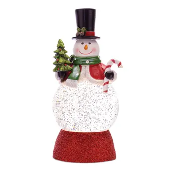 Set of Two White Green And Red Plastic Tabletop Sculpture with LED