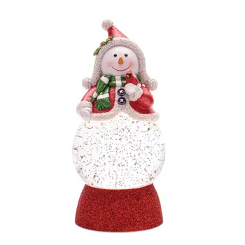 Set of Two White Green And Red Plastic Tabletop Sculpture with LED