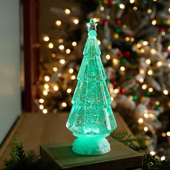 12" Green Plastic Tabletop Sculpture with LED