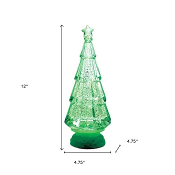 12" Green Plastic Tabletop Sculpture with LED
