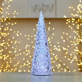 18" White Blue And Pink Plastic Tabletop Sculpture with LED