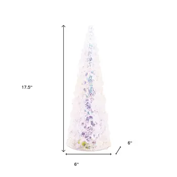 18" White Blue And Pink Plastic Tabletop Sculpture with LED