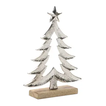 Set of Two Gray And Beige Aluminum Tabletop Sculpture