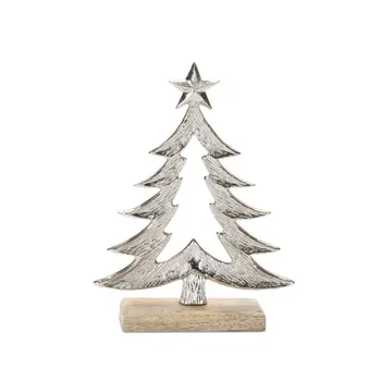 Set of Two Gray And Beige Aluminum Tabletop Sculpture