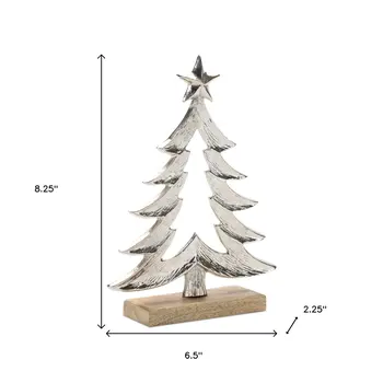 Set of Two Gray And Beige Aluminum Tabletop Sculpture