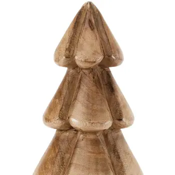 Set of Two Brown Wood Tabletop Sculpture