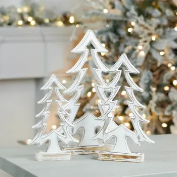 Set of Two White And Beige Tabletop Sculpture