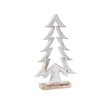 Set of Two White And Beige Tabletop Sculpture