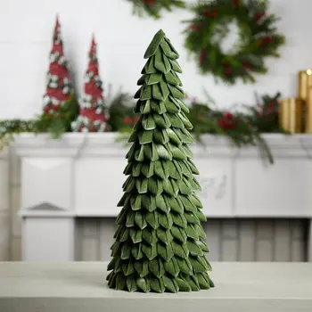26" Green Fabric Tabletop Sculpture