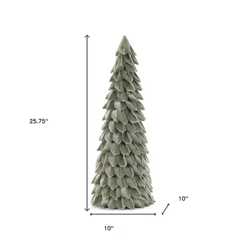 26" Green Fabric Tabletop Sculpture