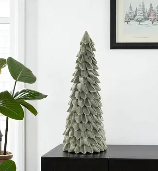 26" Green Fabric Tabletop Sculpture