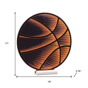 17" Orange And Black Acrylic Figurine with LED