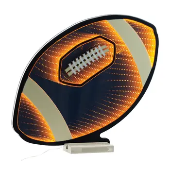 14" Orange White And Black Acrylic Figurine with LED